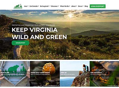 Wild Virginia website screenshot of homepage